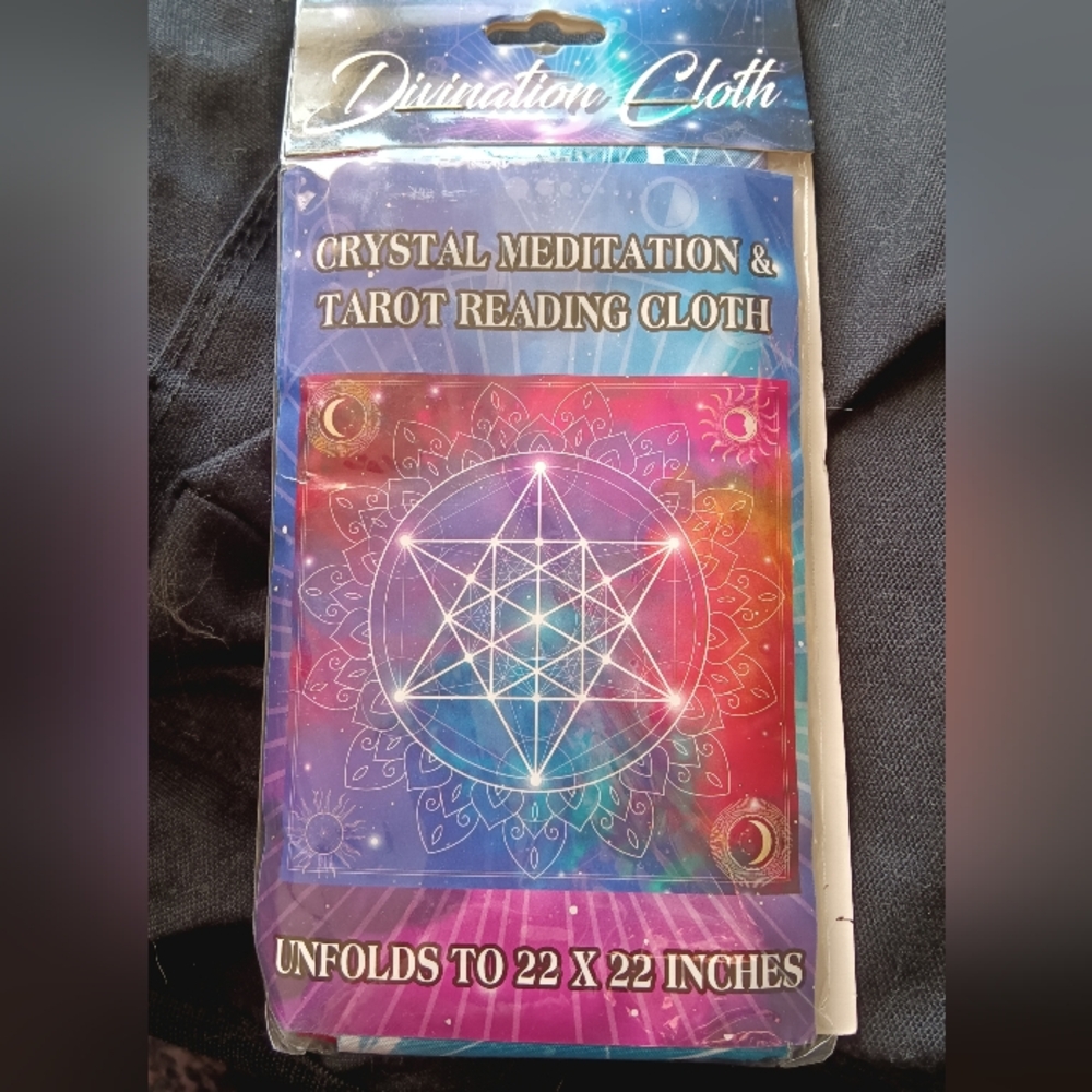 Crystal Meditation & Tarot Cloth — Multicolor Cosmic Mandala